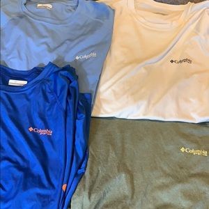 4 used Columbia PFG shirts